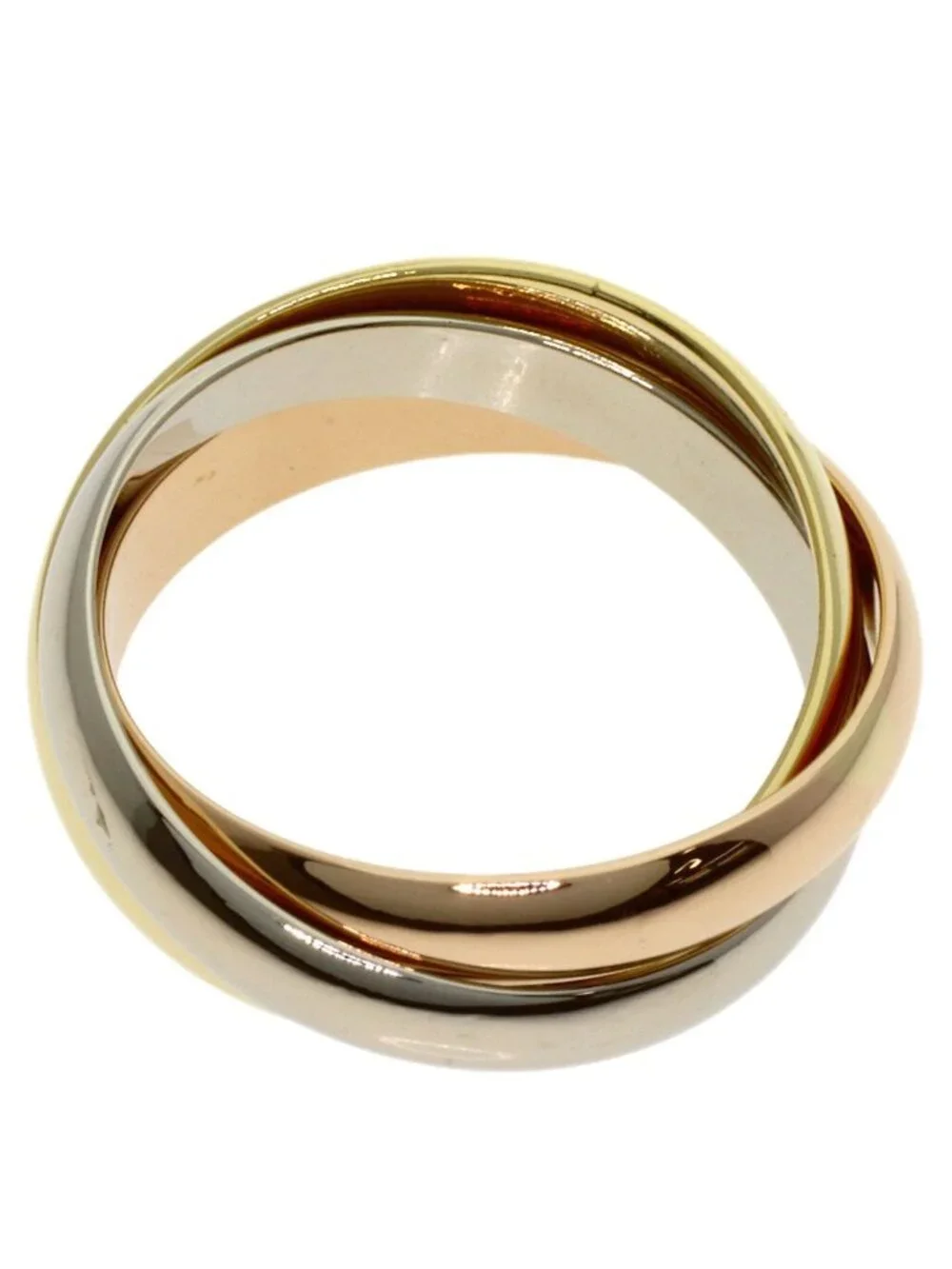 Cartier Trinity 52 Ring 18k Yellow Gold 18k White Pink